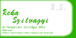 reka szilvagyi business card